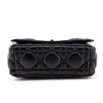 Dior Black Lambskin Quilted Macrocannage Medium Caro Bag