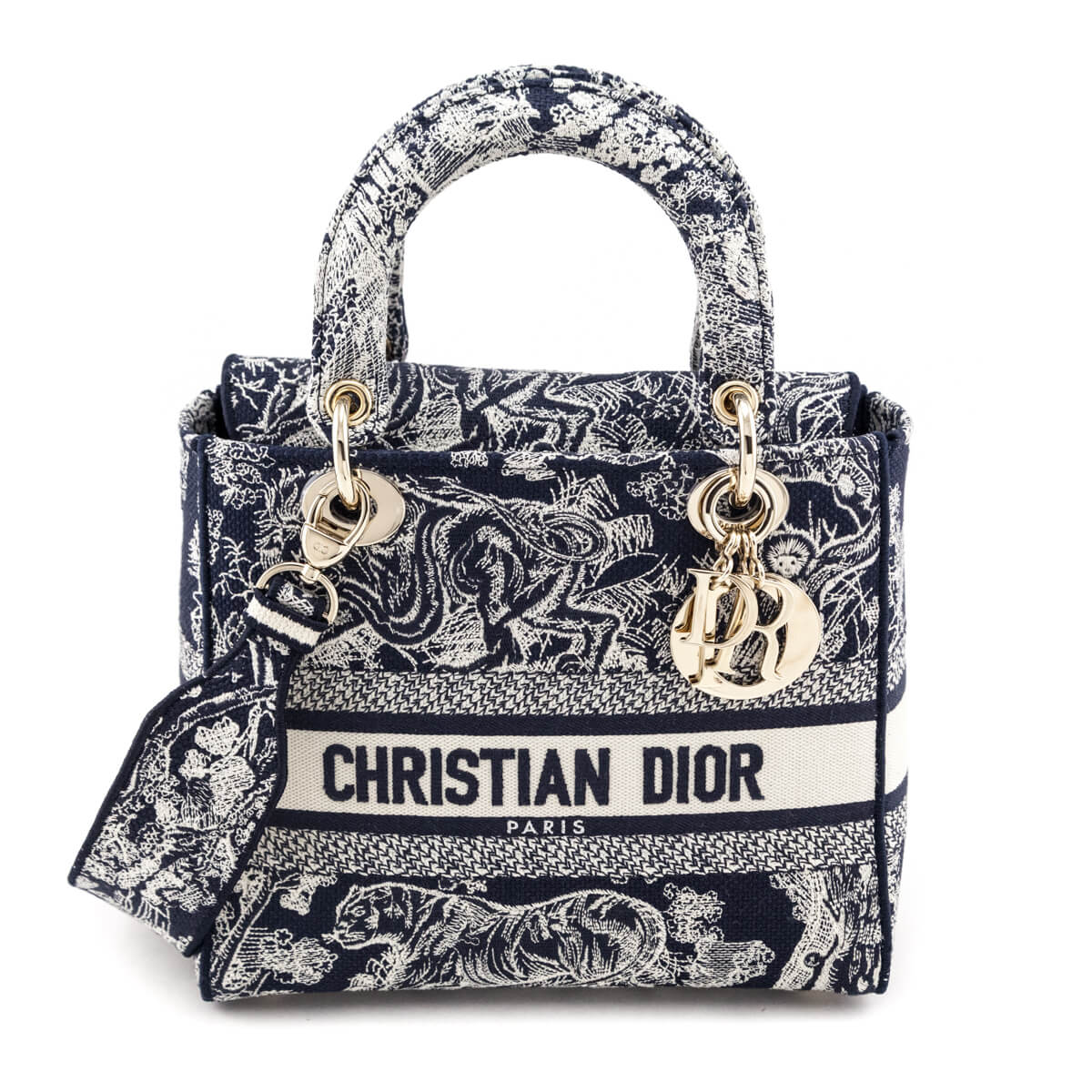 Dior Blue Toile De Jouy Reverse Embroidery Medium Lady D-Lite Bag