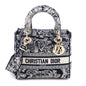 Dior Blue Toile De Jouy Reverse Embroidery Medium Lady D-Lite Bag
