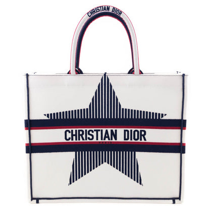 Dior White Canvas Embroidered Large Dioralps Book Tote
