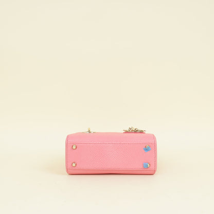 Christian Dior Pink Lady Dior Lizard Mini Chain Bag