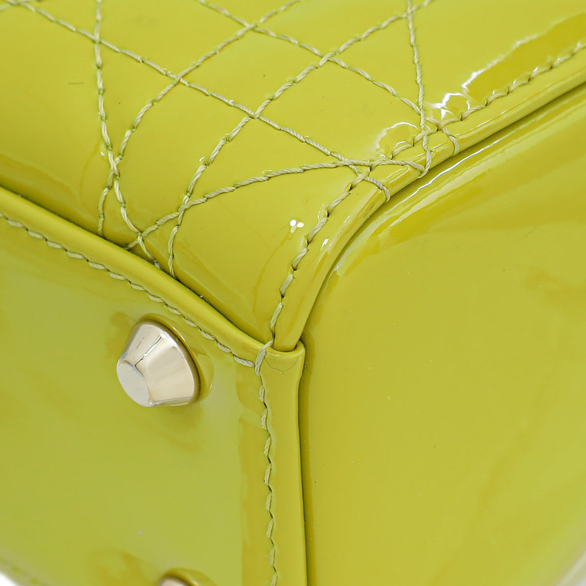 Christian Dior Lime Yellow Lady Dior Mini Bag