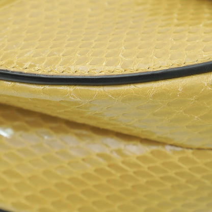 Christian Dior Dark Mustard Python Saddle Mini Bag
