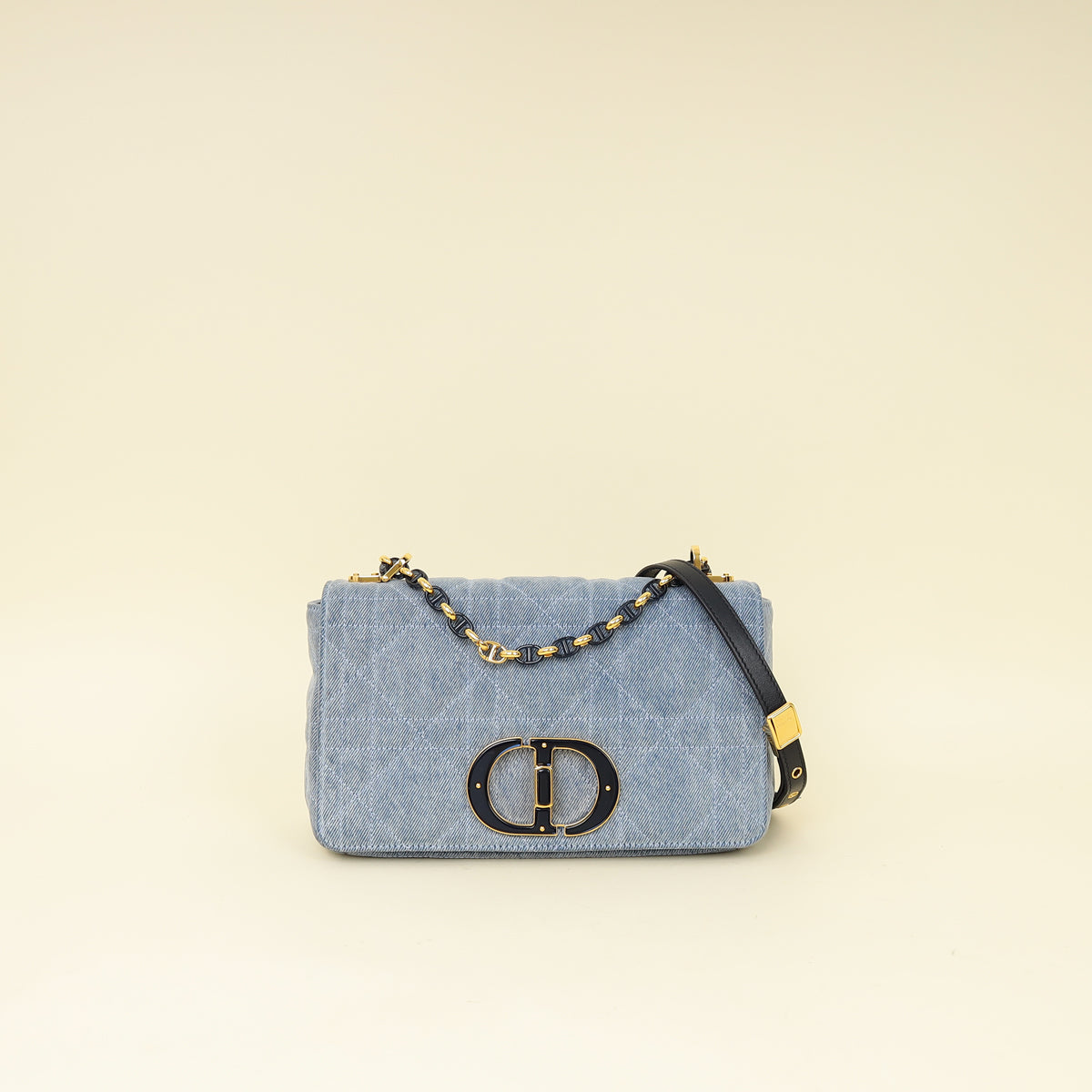 Dior Caro Cannage Blue Shoulder Bag Style 2