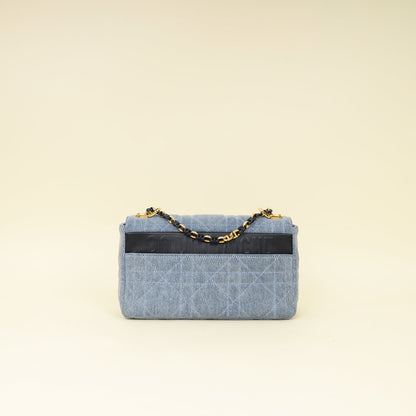 Dior Caro Cannage Blue Shoulder Bag Style 2