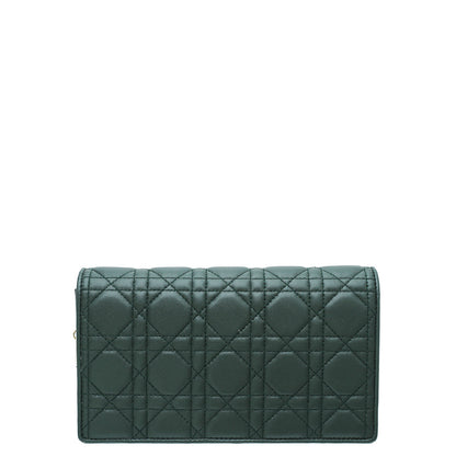 Christian Dior Forest Green Lady Dior Chain Pouch