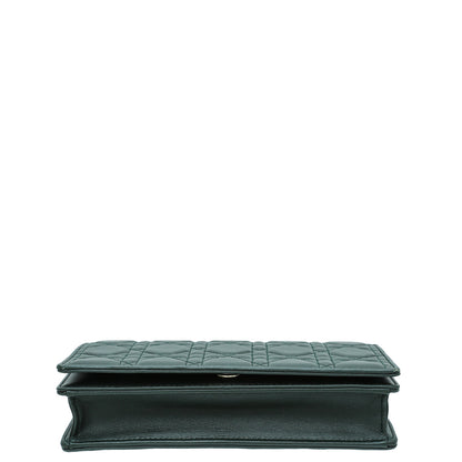 Christian Dior Forest Green Lady Dior Chain Pouch