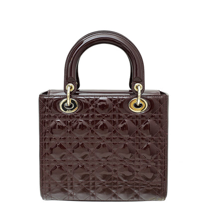 Christian Dior Burgundy Lady Dior Medium Bag