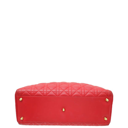 Christian Dior Red Lady Dior Large Bag