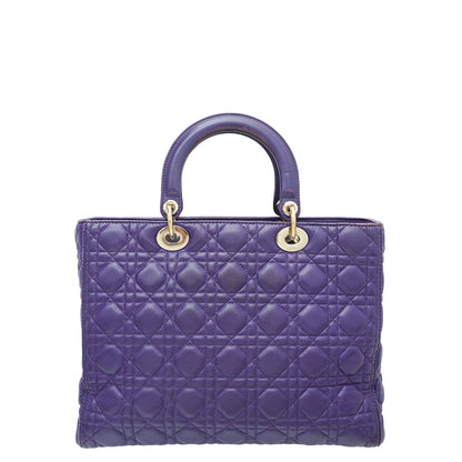Christian Dior Violet Lady Dior Large Bag