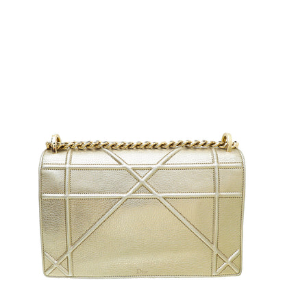 Christian Dior Metallic Champagne Diorama Medium Bag
