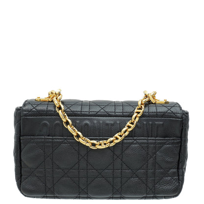 Christian Dior Black Caro Cannage Small Flap Bag