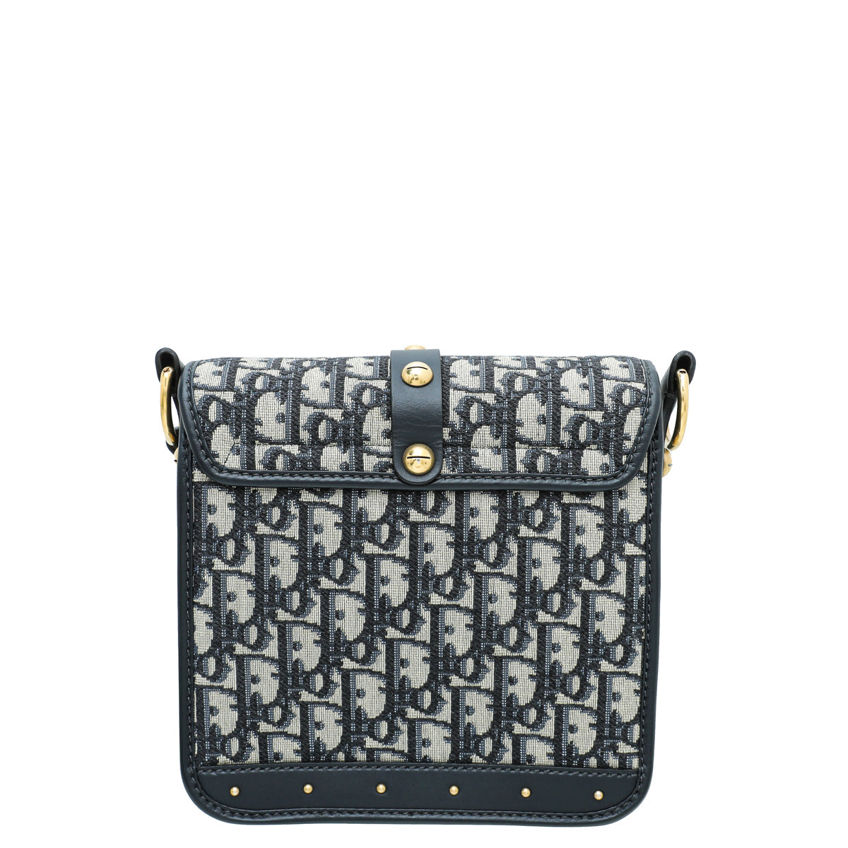 Christian Dior Blue Oblique Studded Square Dioraddict Flap Bag