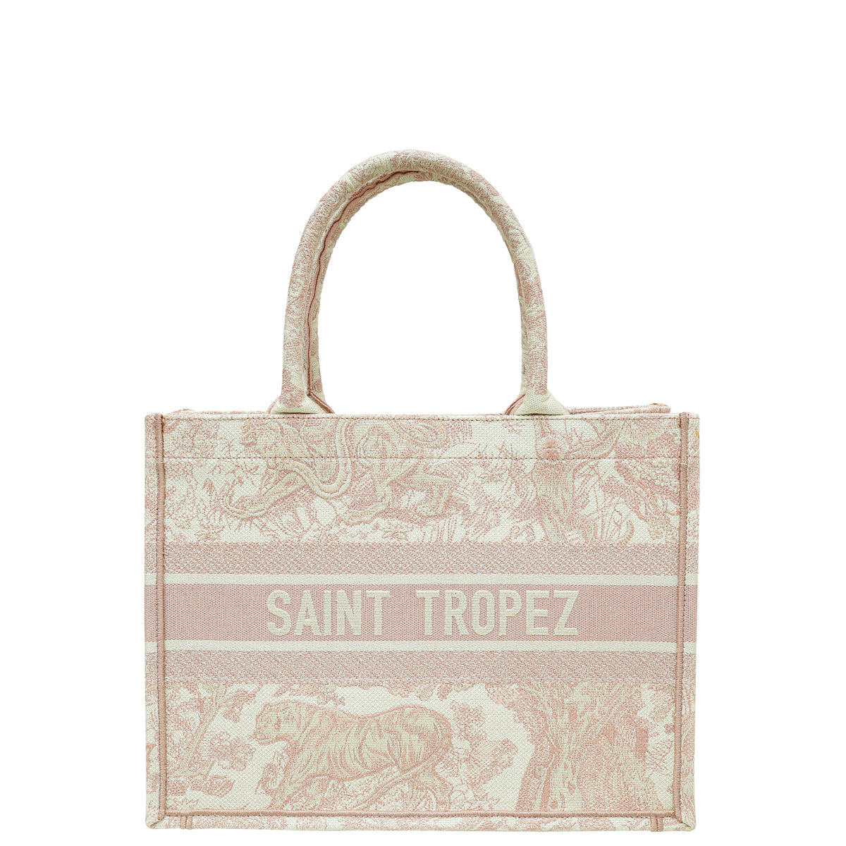 Christian Dior Pink Book Tote Toile De Jouy Saint Tropez Medium Bag