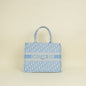 Christian Dior Light Blue Oblique Book Medium Tote Bag