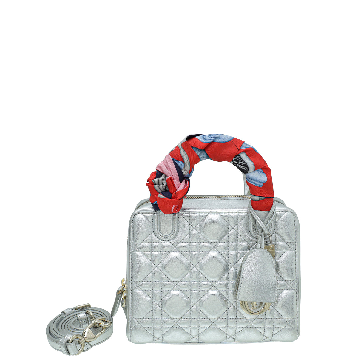 Dior Luxury Leather Handbag Silver