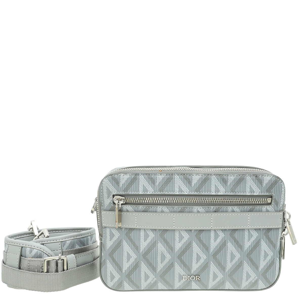 Christian Dior Grey Cd Diamond Safari Bag