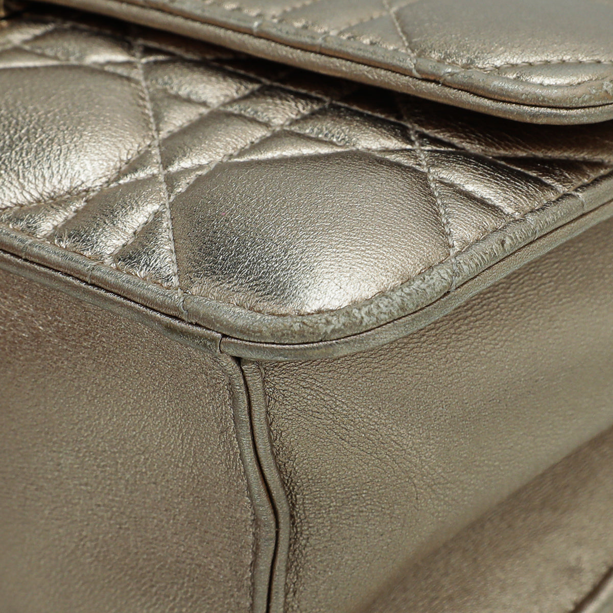 Christian Dior Metallic Gold Miss Dior Promenade Chain Pouch