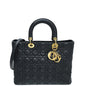 Christian Dior Black Lady Dior Lambskin Large Bag