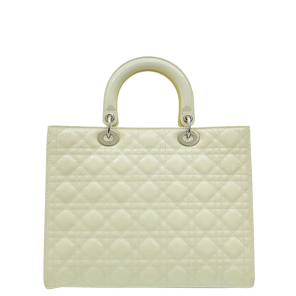 Christian Dior White Lady Dior Large Bag