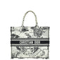 Christian Dior Bicolor Toile De Jouy Zodiac Embroidery Book Tote Large Bag
