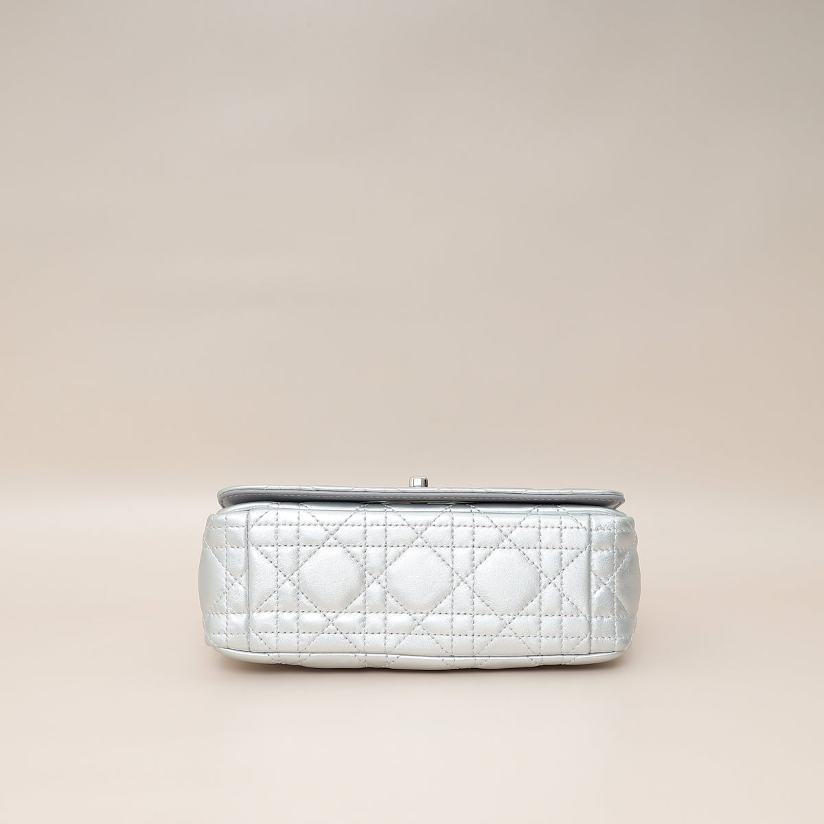 Christian Dior Metallic Silver Small Dior Caro Bag
