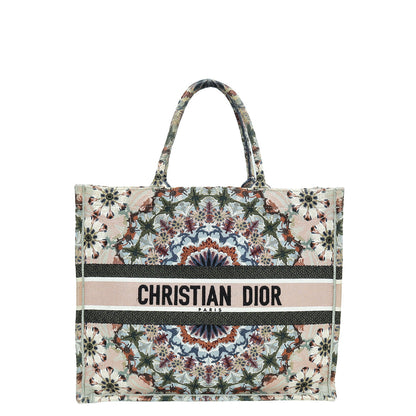 Christian Dior Pink Multicolor Book Tote Kaleidiorscopic Embroidered Large Bag