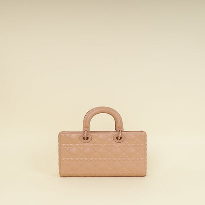 Christian Dior Rose De Vents Lady Dior D-Joy Cannage Diamond Medium Bag
