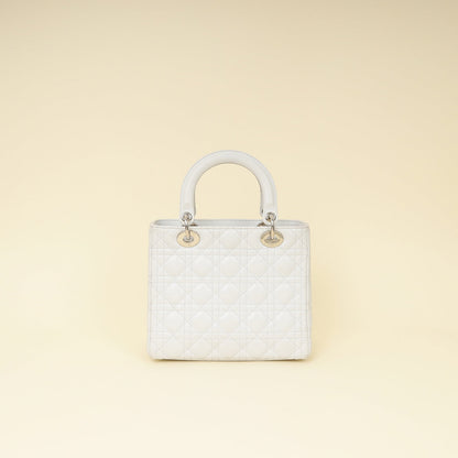 Christian Dior Ghost White Lady Dior Medium Bag