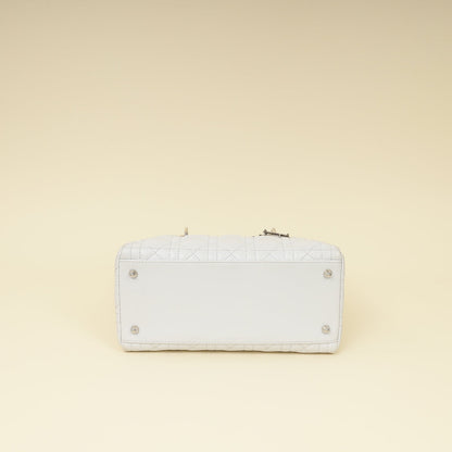 Christian Dior Ghost White Lady Dior Medium Bag