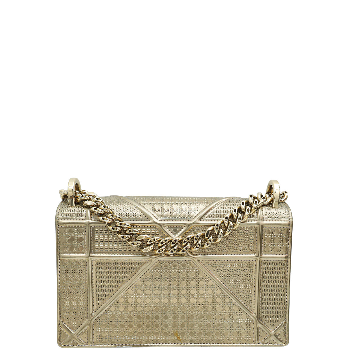 Christian Dior Metallic Champaign Micro Cannage Diorama Small Shoulder Bag