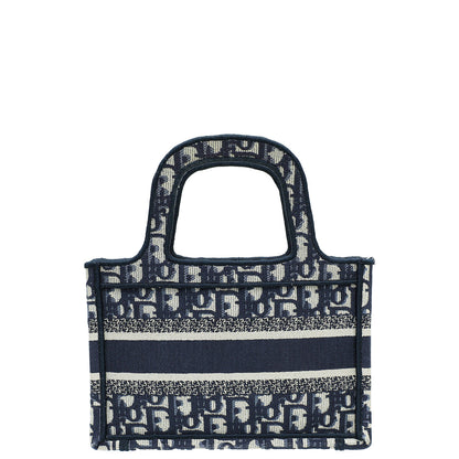 Christian Dior Blue Oblique Mini Book Tote Bag