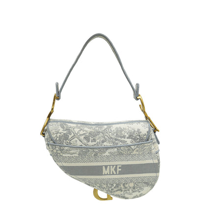 Dior Saddle Leather Crossbody Grey