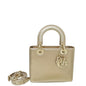 Christian Dior Metallic Champagne Lizard Lady Dior Small Bag