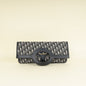 Christian Dior Navy Blue Oblique Fold Over Clutch