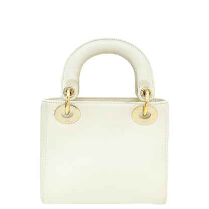 Christian Dior Off White Multicolor Ltd Ed Amour Print Chain Mini Lady Dior Bag