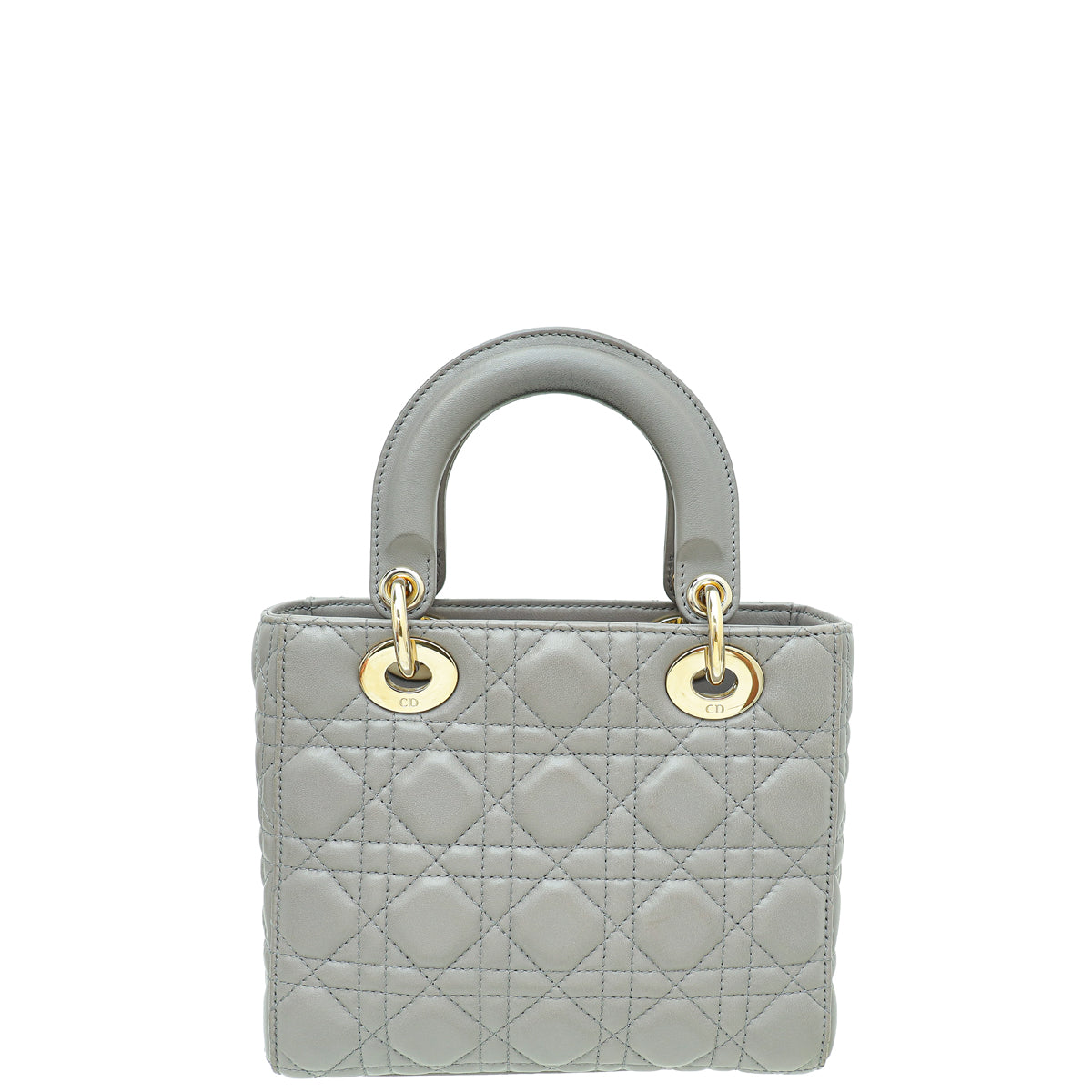 Dior Lady Dior Leather Handbag Grey