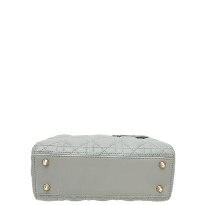Dior Lady Dior Leather Handbag Grey