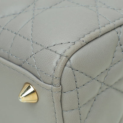 Dior Lady Dior Leather Handbag Grey