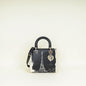 Christian Dior Bicolor Lady Dior Paris Print And Rhinestone Embroidery Medium Bag