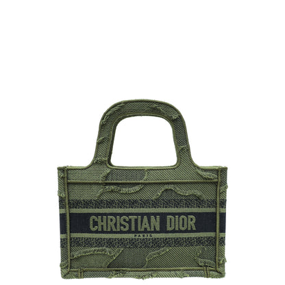 Christian Dior Bicolor Mini Book Tote Camouflage Bag