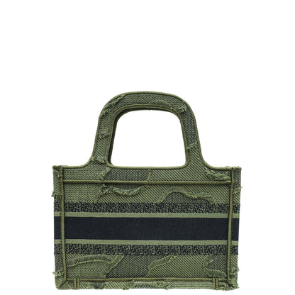 Christian Dior Bicolor Mini Book Tote Camouflage Bag