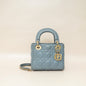 Christian Dior Blue Grey Lady Dior Mini Chain Bag