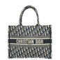 Christian Dior Bicolor Oblique Embroidered Book Tote Medium Bag