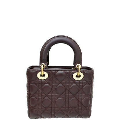 Christian Dior Burgundy My Abcdior Lady Dior Small Bag