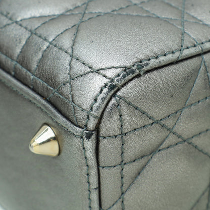 Christian Dior Metallic Gray My Abcdior Lady Dior Small Bag