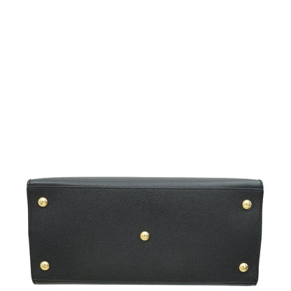 Christian Dior Black St Honore Top Handle Tote Large Bag