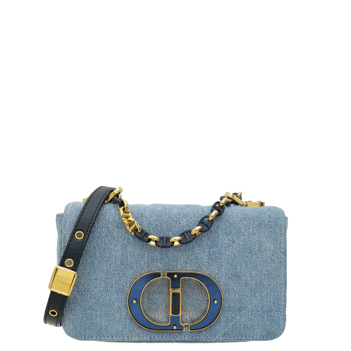 Dior Caro Cannage Blue Shoulder Bag