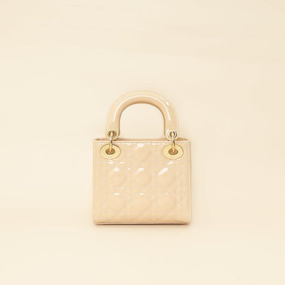 Christian Dior Powder Beige Chain Mini Lady Dior Bag