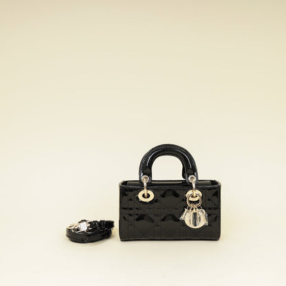 Christian Dior Black Cannage Micro Lady D-Joy Bag